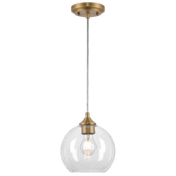 Westinghouse Pendant 60W Mini Tatze, Brushed Brass Clear Seaded Glassobe Glass 6130600 - main